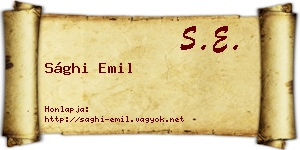 Sághi Emil névjegykártya